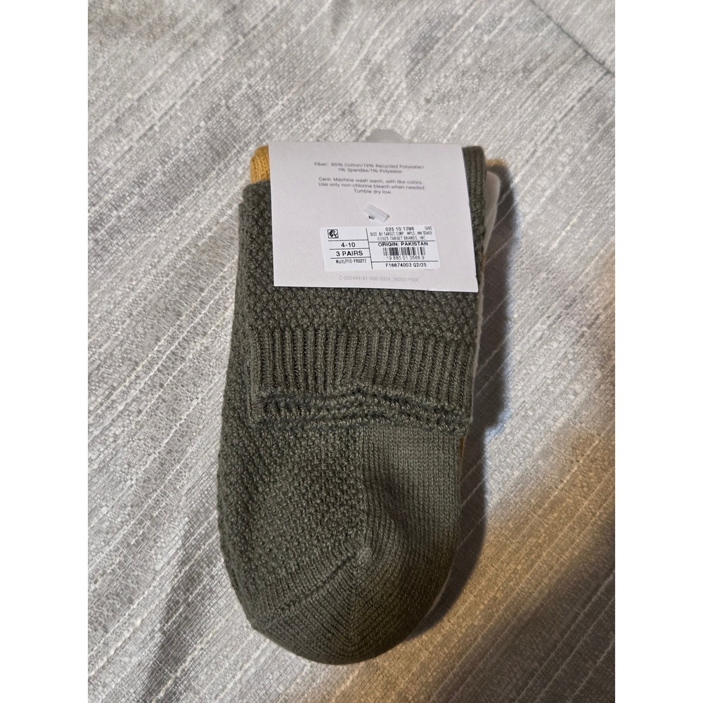 Auden Womens Ankle Socks 3 Pairs Cotton Blend Textured Knit Size 4-10 - Picture 2 of 5